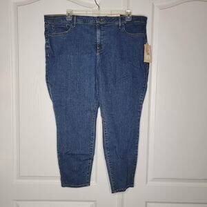 NYDJ Ami Skinny Batik Blue Size 22WP women's petite PLUS Jeans Lift Tuck Ankle